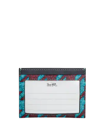 Coach Slim Id Card Case With Houndstooth Print