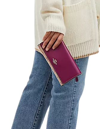 Coach Slim Trifold Wallet In Signature Canvas