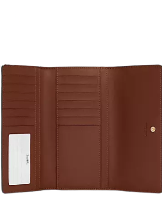 Coach Slim Trifold Wallet In Signature Canvas