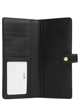 Coach Slim Wallet With Brushed Plaid Print