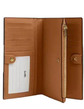 Coach Slim Zip Wallet In Signature Canvas With Stripe