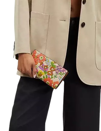 Coach Slim Zip Wallet With Floral Print