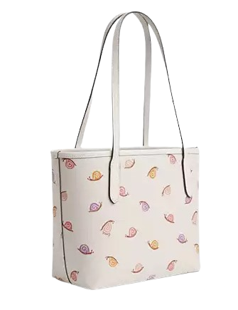 Coach Small City Tote With Snail Print