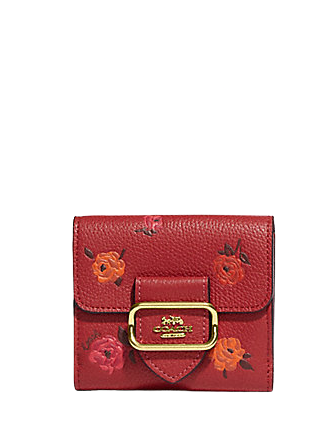 Coach Small Morgan Wallet With Peony Print