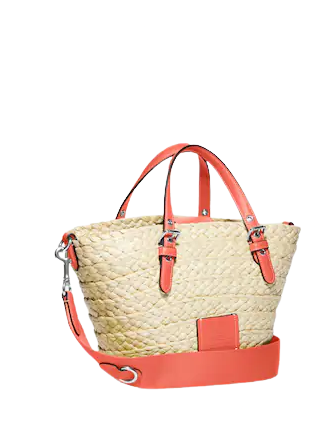 Coach top straw tote