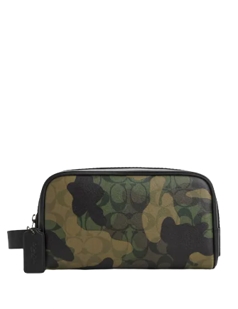 Coach Small Travel Kit In Signature Canvas With Camo Print
