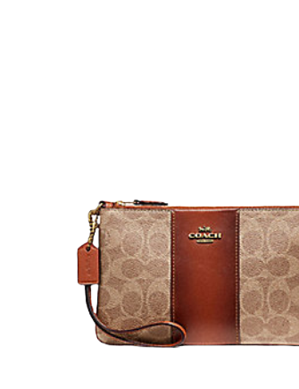 Coach Small Wristlet In Colorblock Signature Canvas