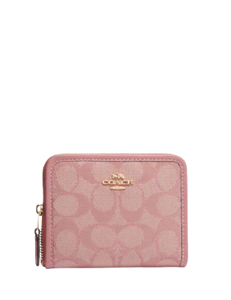 Coach Small Zip Around Wallet In Signature Jacquard