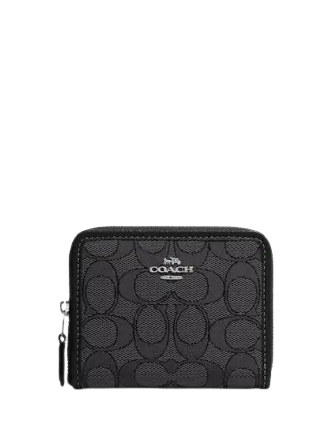 Coach Small Zip Around Wallet In Signature Jacquard Brixton Baker