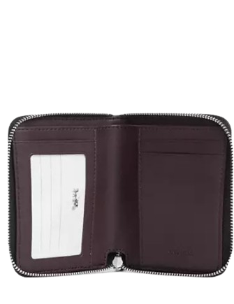 Coach Small Zip Around Wallet In Signature Jacquard With Star Embroidery