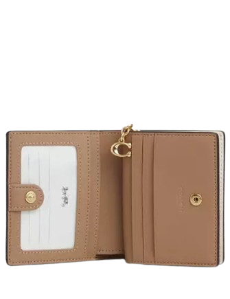 Coach Snap Wallet In Signature Canvas With Heart Print