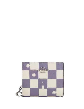 Coach Snap Wallet With Checkerboard Print