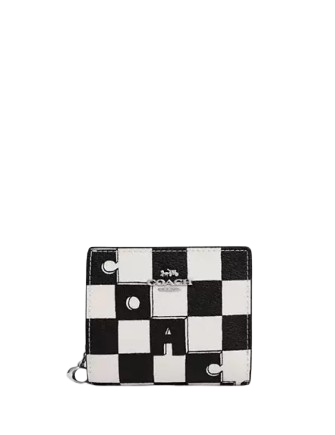 Coach Snap Wallet With Checkerboard Print