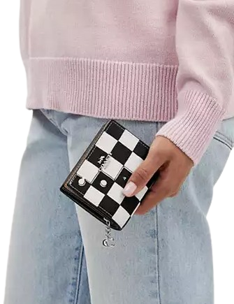 Coach Snap Wallet With Checkerboard Print