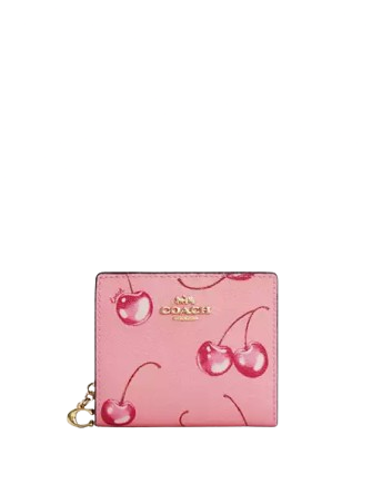 Coach Snap Wallet With Cherry Print