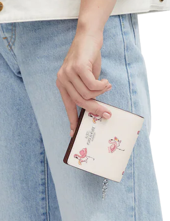 Coach Snap Wallet With Flamingo Print