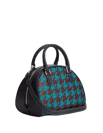 Coach Sydney Satchel With Houndstooth Print