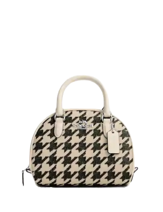 Coach Sydney Satchel With Houndstooth Print