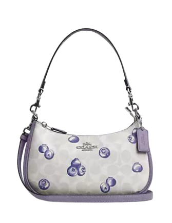 Coach Teri Shoulder Bag In Signature Canvas With Blueberry Print