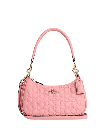 coach signature one shoulder bag pink