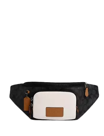 Coach Track Belt Bag In Colorblock Signature Canvas