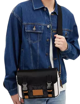 Coach Track Crossbody In Colorblock Signature Canvas