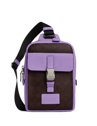 Coach Track Pack In Colorblock Signature Canvas