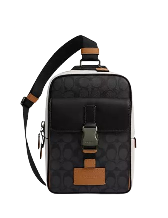 Coach Track Pack In Colorblock Signature Canvas