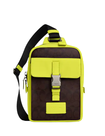 Coach Track Pack In Colorblock Signature Canvas