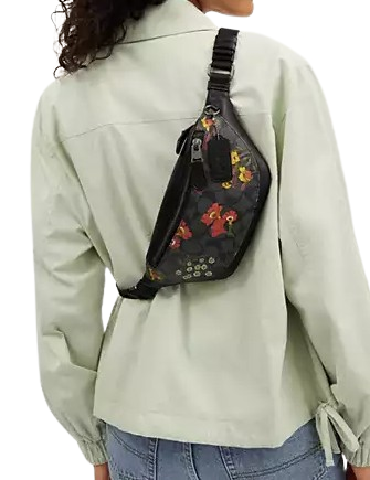 Coach Warren Mini Belt Bag In Signature Canvas With Floral Print