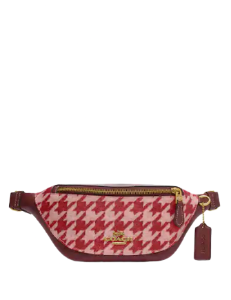 Coach Warren Mini Belt Bag With Houndstooth Print