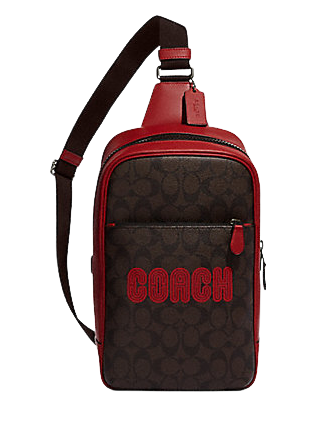 Coach Westway Pack In Colorblock Signature Canvas With Coach Patch