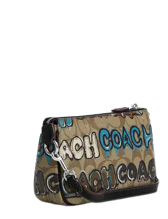 NEW Coach Black Nolita 19 Monogram Signature Canvas Pouch Clutch