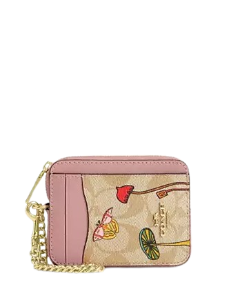 Coach Coach X Observed By Us Zip Card Case In Signature Canvas Coach Coach X Observed By Us Zip Card Case In Signature Canvas