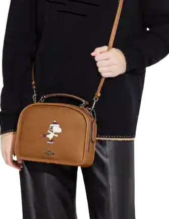 Coach Coach X Peanuts Lunch Pail With Snoopy Ice Skate Motif