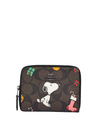 Coach Coach X Peanuts Small Zip Around Wallet In Signature Coach Coach X Peanuts Small Zip Around Wallet In Signature