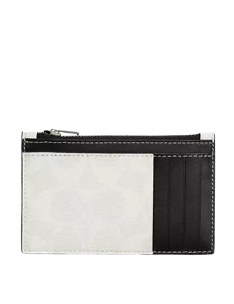 Coach Zip Card Case In Signature Canvas