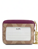 Coach Zip Card Case In Signature Canvas