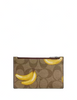 Coach Zip Card Case In Signature Canvas With Banana Print