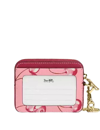 Coach Zip Card Case With Cherry Print