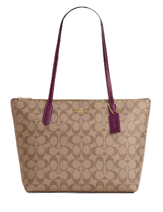 Coach Zip Top Tote In Signature Canvas | Brixton Baker Coach Zip Top Tote In Signature Canvas | Brixton Baker