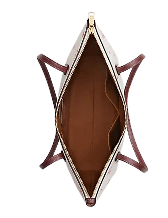 Coach Zip Top Tote With Bow Print