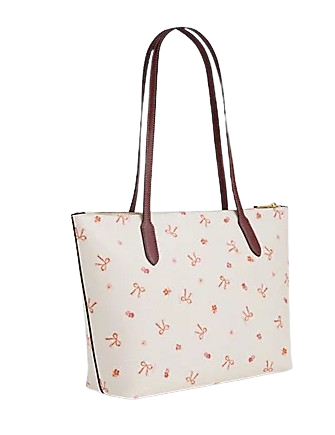 Coach Zip Top Tote With Bow Print