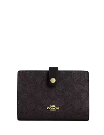 Coach 2 In 1 Wallet In Blocked Signature Canvas Walnut Tan