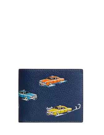 Coach 3-In-1 Wallet With Car Print Deep Blue