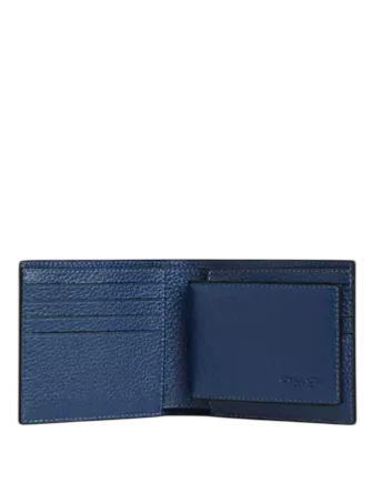 Coach 3-In-1 Wallet With Car Print Deep Blue