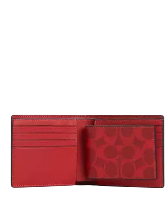 Coach 3 In 1 Wallet In Signature Canvas Bold Red