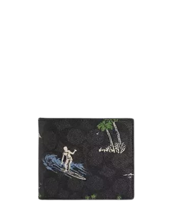 Coach 3 In 1 Wallet In Signature Canvas With Surf Print