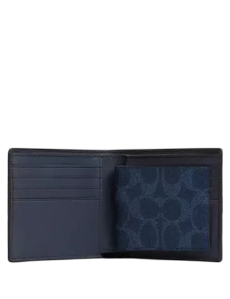 Coach 3 In 1 Wallet In Signature Canvas With Varsity Stripe  Midnight Navy 