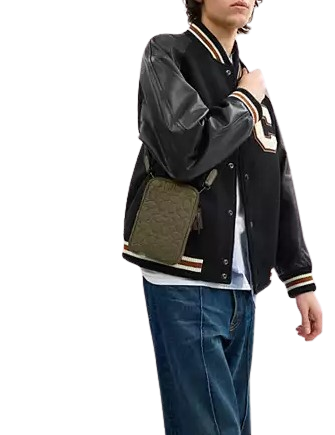 Coach Aden Crossbody Bag In Signature Leather Olive Drab